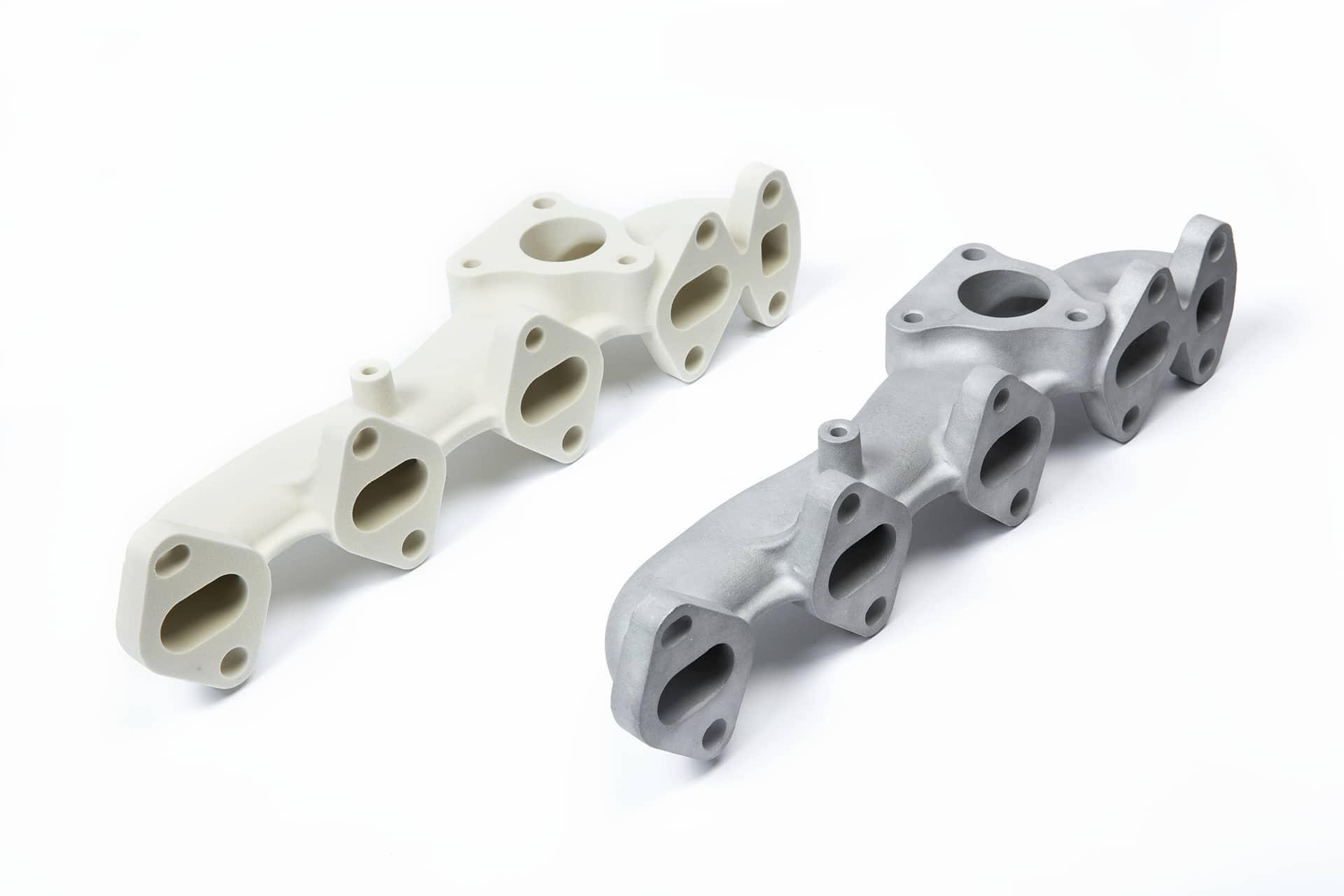 排气歧管的3D打印投资铸造模型。